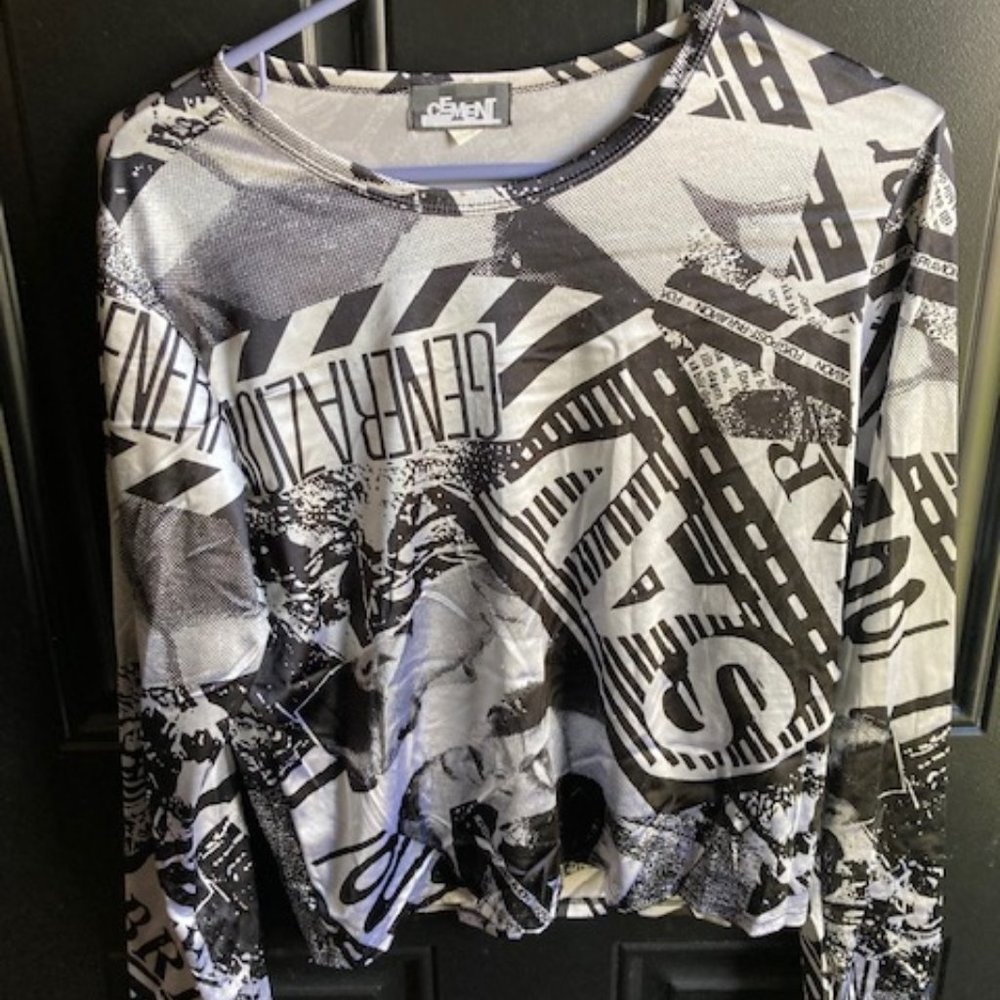 Black and White Spandex Shirt